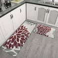 thumbnail image 2 of Red and Gray Floral Pattern Kitchen Rugs Sets Of 2,Anti Fatigue Kitchen Mat Rugs Non Slip Washable,Decorative Kitchen Floor Mats for Kitchen,Sink,Laundry,17"x30"+17"x47", 2 of 7