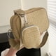 thumbnail image 4 of Bolsa bandolera tejido a mano de moda de hombro de paja simples para el trabajo (caqui) JShteea Para Estrenar, 4 of 8