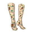 thumbnail image 3 of Honeii Groovy American Western Footwear Print Calf Socks Sports Socks Seamless Toe, Trouser Socks,Knee High Long Socks for Women and Men-One Size, 3 of 8