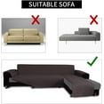 thumbnail image 4 of Easy-Going Reversible L Shape Sofa Slipcover Sectional Couch Cover, Small Size, Chocolate, 4 of 7