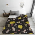 thumbnail image 5 of Honeii yellow Pumpkin Corn Print Fleece Blanket - Throw Blanket for Bed, Sofa, Couch, Camping, and Travel , Microplush Ultra Soft Warm Blanket-80"x60", 5 of 7