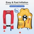 thumbnail image 2 of WARMOUNTS Automatic Inflatable Life Jacket w/ 5 Reflectors & Whistle, Adult PFD Survival Buoyancy Vest for Boating Fishing Sailing Kayaking for Men Women Max Waist Size: 50'', 2 of 8