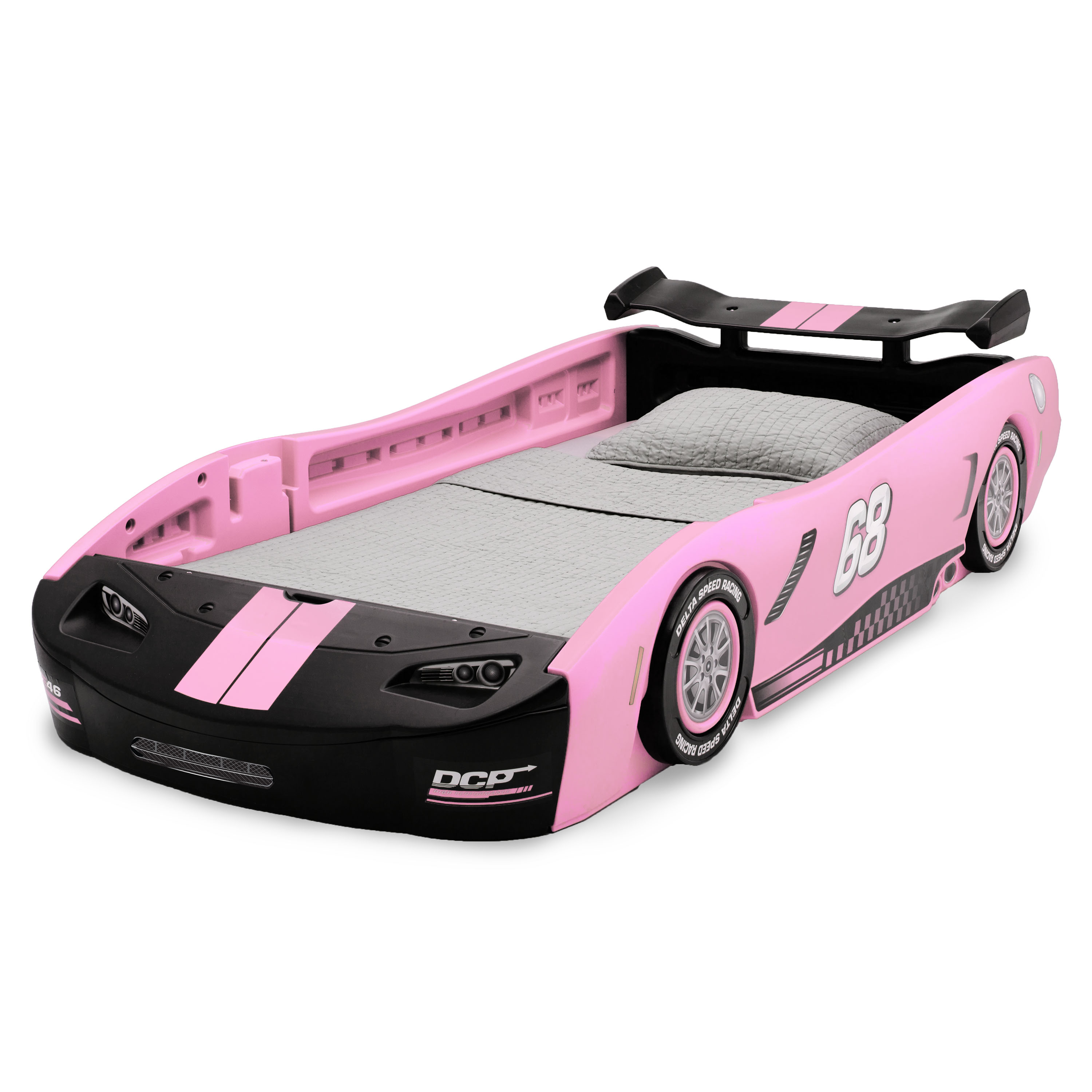Delta Children Turbo Race Car Twin Bed, Pink - image 4 of 8