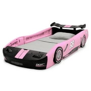 Delta Children Turbo Race Car Twin Bed, Pink