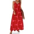 thumbnail image 1 of Vestido largo sin mangas con diseño de degradado geométrico retro 918, vestido de verano para mujer, traje de verano para mujer, 1 of 7