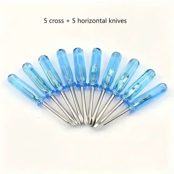 10-Pack Mini Phillips Screwdriver Set 2mm Cross/Horizontal Head Precision Repair Tools for Toys And Electronics Hand Exercise