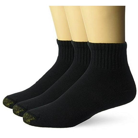 Men's Gold Toe 2186P Ultra Tec Quarter Socks - 3 Pack (Black O/S)