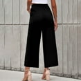 thumbnail image 4 of Baqcunre Wide Leg Pants Woman Fashion Women's Solid Casual Pocket Button High Waist Wide Leg Pants Womens Fashion Women's Pants Pants for Women Womens Clothes Black S, 4 of 9
