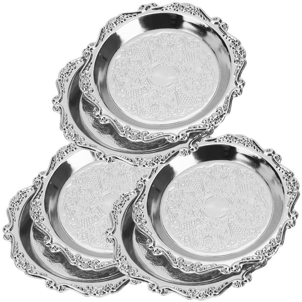 Frutas de 6 piezas para servir platos nueces bocadillos de dulces para servir plato de metal vintage bandejas para servir