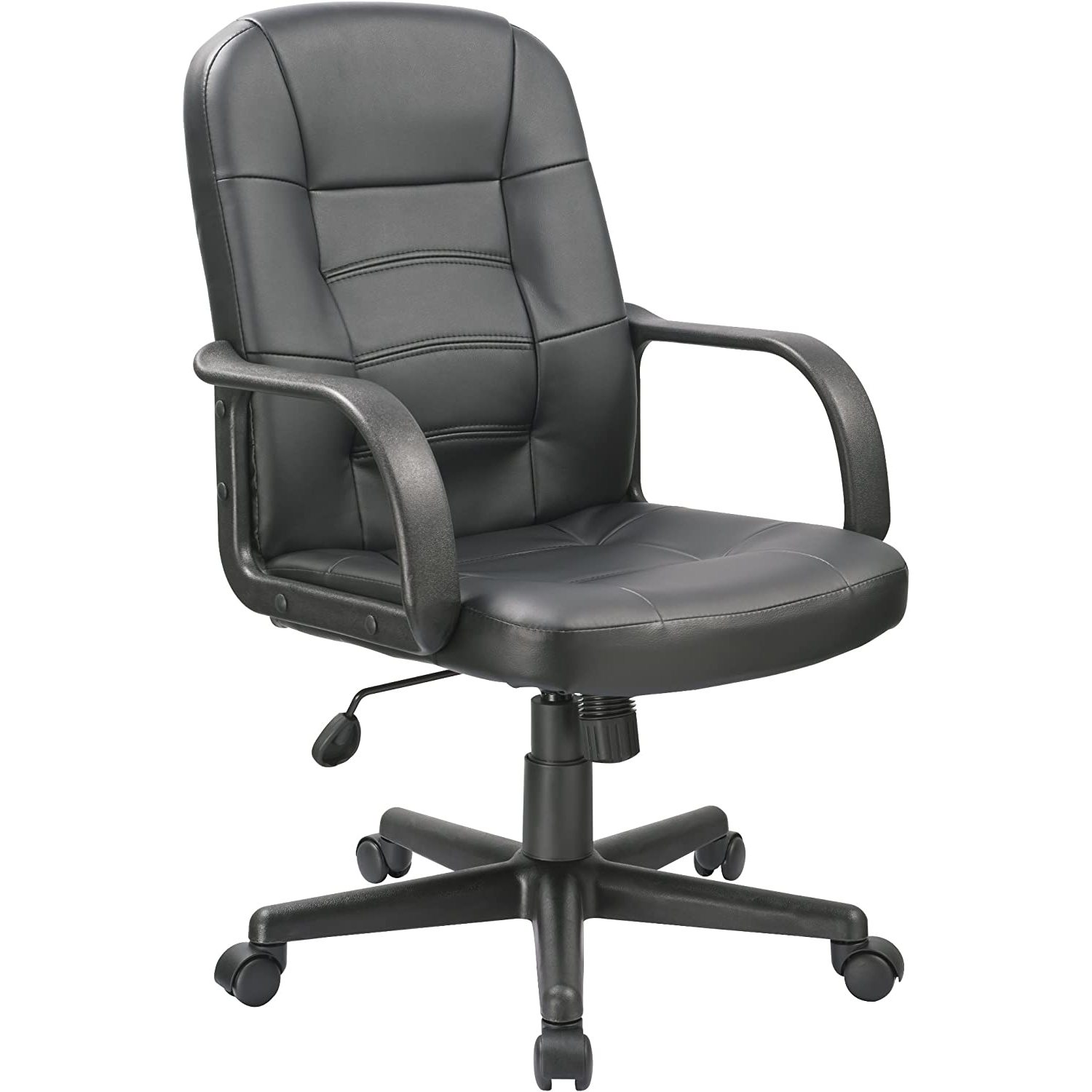 FulnKye Bonded Leather Black Office Chair, Desk Chair, Ergonomic Office