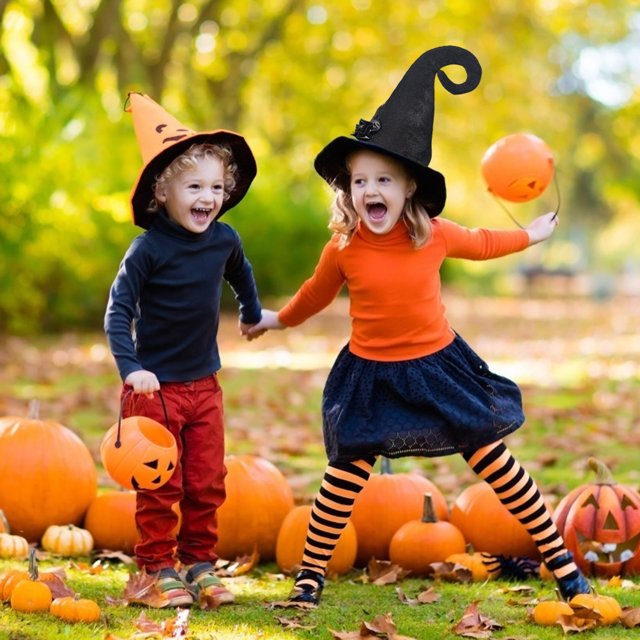 Sombrero De Bruja De Halloween, Sombrero De Bruja De Franela Negro Para Mujer, Accesorio De Disfraz Para Fiesta ANGGREK DD1030