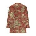 thumbnail image 6 of JTZGDY Plus Size Womens 3/4 Sleeve Tops Vintage Floral Printed Button V Neck Henley Shirts Loose Oversized Dressy Casual Tunic Blouse for Leggings Red#02 S, 6 of 7