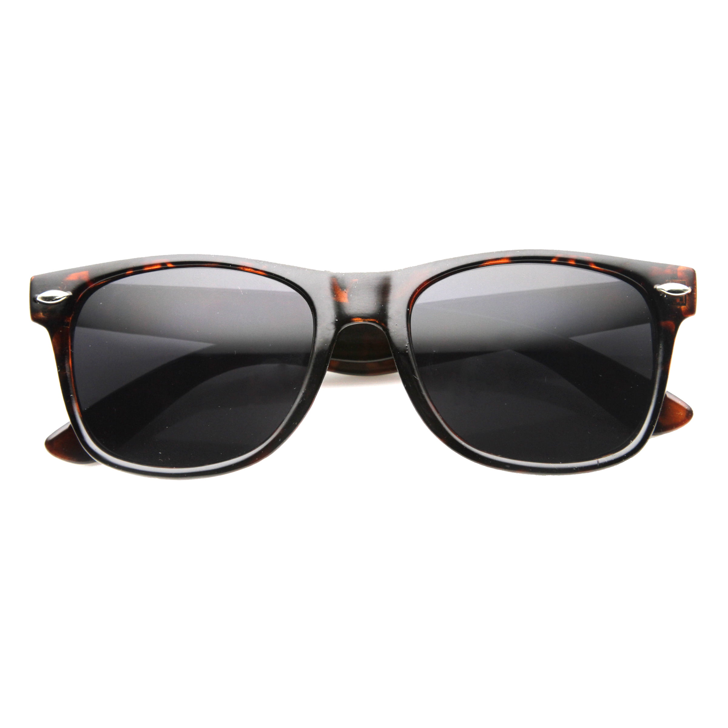 Large Tortoise horned rim Sunglasses /w black lens retro vintage 