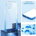 thumbnail image 3 of Compatiable with iPhone 15 Pro Max Case Clear, Transparent Shockproof Phone Case, Slim Anti-Scratch Hard PC Back Protective Cover Bumper, Gradient Blue, 3 of 12
