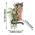 thumbnail image 2 of Cat Wreath with Flowers Halloween Decor Plastic with Lights, 2 of 7