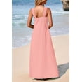 thumbnail image 2 of Vestido de verano PRETTYGARDEN para mujer 2025 con tiras holgadas, rosa, XL, 2 of 9