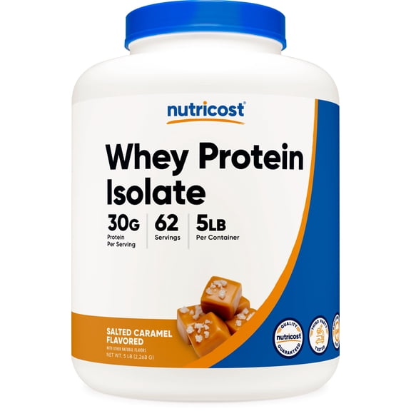 Nutricost Whey Protein Isolate Powder (Salted Caramel) 5LBS - Gluten Free, Non-GMO