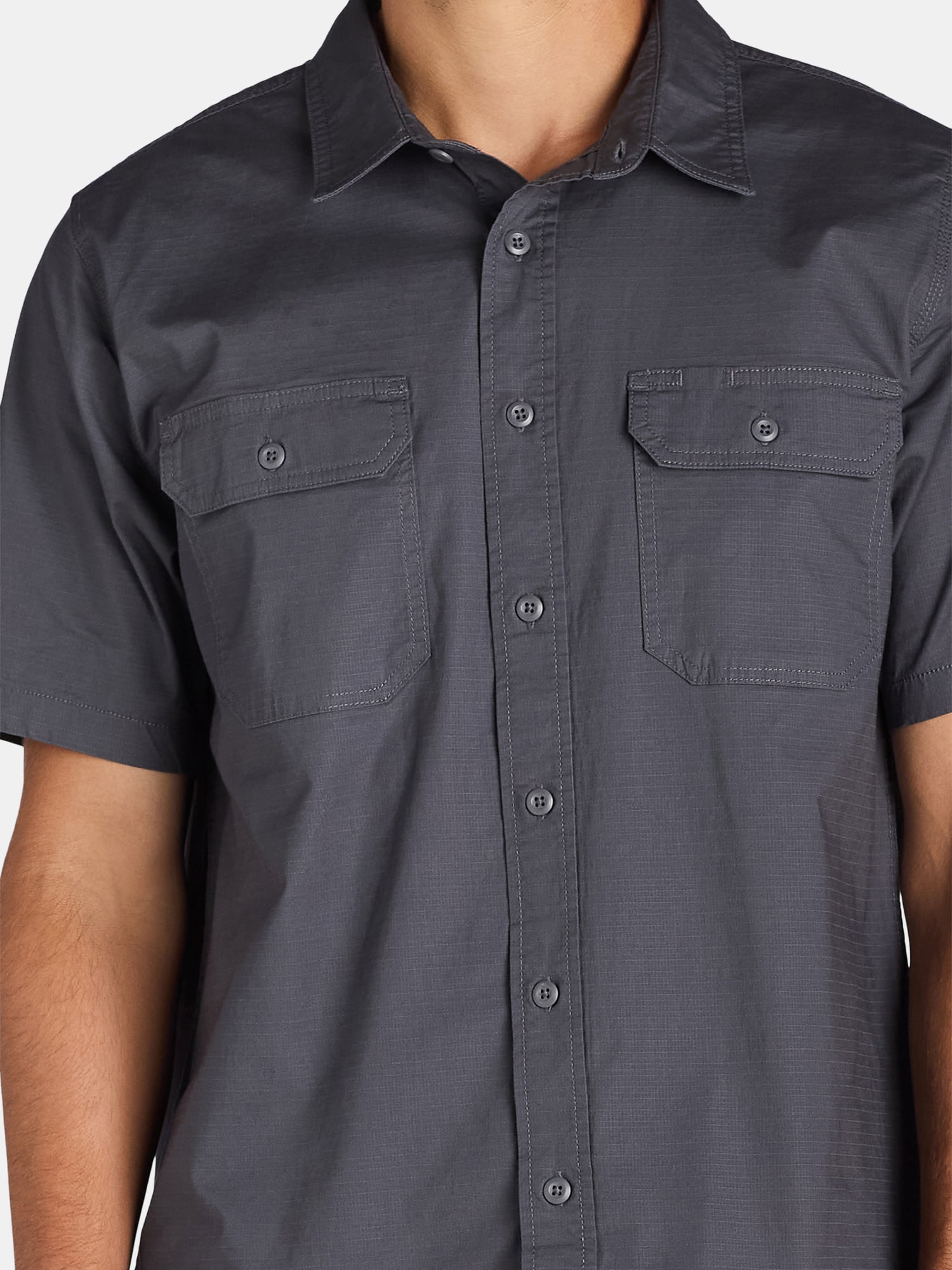 Brahma Men's Ripstop Work Shirt with Short Sleeves, Sizes S-5XL