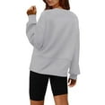 thumbnail image 2 of Duoif Fall Sweatshirts for Women, Women's Cute Crewneck Pullover - Oversized Fleece Winter Top Womens Sweatshirt Grey S, 2 of 8