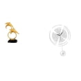 thumbnail image 1 of Figura de delfín realista moderna y reloj de pared con números arábigos para decoración del hogar, la oficina, la cocina, el estudio, la entra, 1 of 8