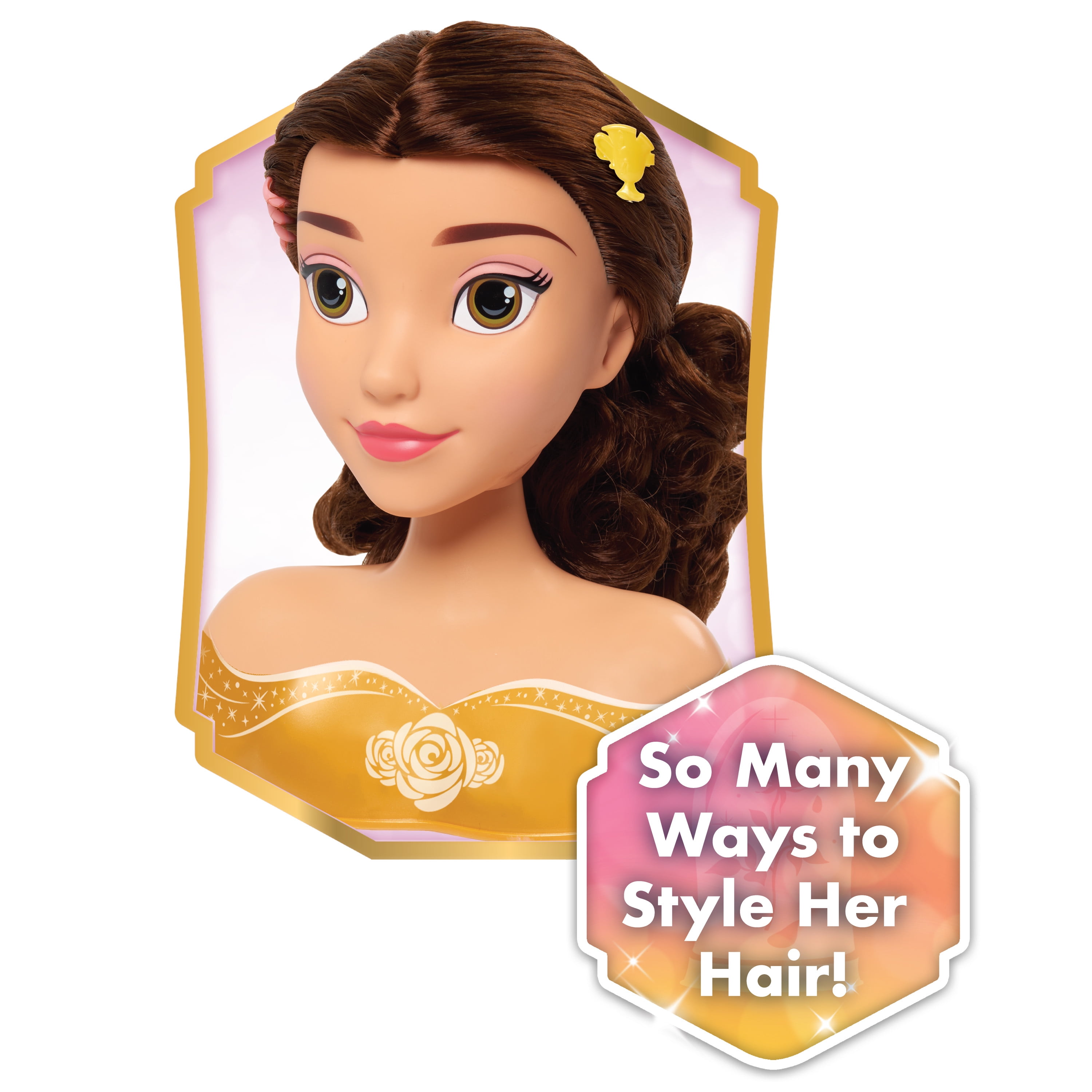Buy Just Play Disney Princess Belle Styling Head, Brown Hair, 10 Piece  Pretend Play Set, Beauty and the Beast, Kids Toys for Ages 3 up Online at  Lowest Price in Indonesia. 356651599