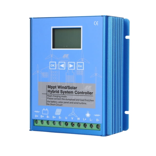 Controlador híbrido eólico solar MPPT PWM de 800 W con carga eólica y 600 W con regulador híbrido solar fotovoltaico con resistencia de descarga de 12 V y 24 V