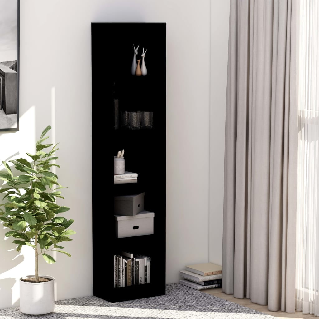 Veryke 5 Tier Bookcase Open Shelf, Modern Wood Multipurpose Shelf for Storage and Display, Black