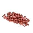 thumbnail image 1 of HUGFEGWE Flat Head Solid Copper Rivets Nuts Copper Flat Head Semi-Tubular Rivets for Household Automobile Industry Brass Tone 2x8mm 200PCS CJB91-25873, 1 of 6