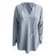 thumbnail image 2 of Gibobby Sudadera con cremallera Nueva camisa con capucha y manga larga con cuello en V para mujer （Gris， XXL), 2 of 4