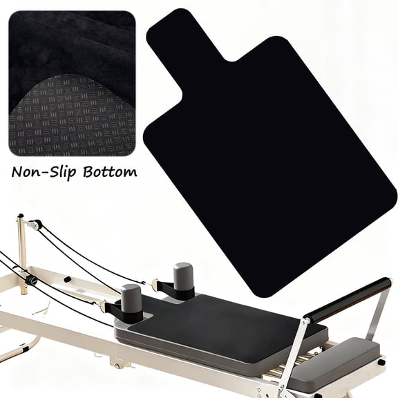 Liwantech Pilates Reformer Mat Towel, Non‑Slip Rubber Backing Microfiber Cover, Sweat Absorbent Quick Dry 39"x24" for Yoga & Pilates, Black