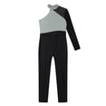 thumbnail image 5 of inlzdz Kids Girls Long Sleeve Full Body Unitard Catsuit Colorblock Dance Ballet Gymnastics Leotard Gray 8, 5 of 7