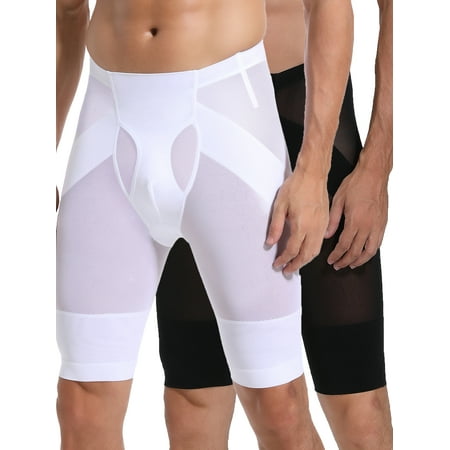

ANYFIT WEAR Men Tummy Control Shorts High Waist Slimming Shapewear Belly Girdle Briefs Compression Body Shaper Pack of 2