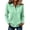 Mint Green, variant on Hsovts Womens Classic Preppy Polo Shirt Collared Long Sleeve Cotton Solid Button Neck Shirts Multi‑Colors Tops Daily Wear Green 2xL