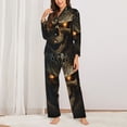 thumbnail image 2 of Balery Metal Evil Skull Conjunto de Pijama con Estampado para Mujer, Conjunto de Dos Piezas con Manga Larga, Ropa de Dormir Suave con Bolsillos, Pijamas Cómodos-Small, 2 of 7