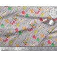 thumbnail image 2 of Soimoi Polyester Crepe Fabric Floral & Dinosaur Cartoon Printed Craft Fabric by The Yard 52 Inch Wide, 2 of 3
