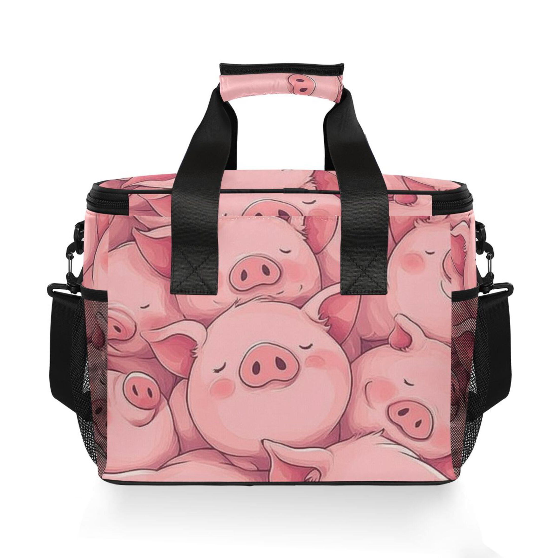 Cute Pink Pigs Sleeping Insulated Lunch Bag 15L Cooler Box for Women Men Work Camping Beach Travel