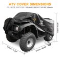 thumbnail image 2 of Unique Bargains Quad ATV Cover 190T Polyester Waterproof Outdoor for Polaris for Honda for Yamaha for Can-Am for Suzuki Black XL 210*120*115cm, 2 of 7