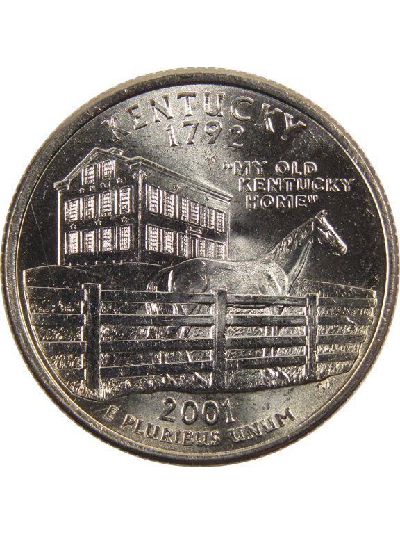2001 D Kentucky State Quarter BU Uncirculated Clad 25c Coin