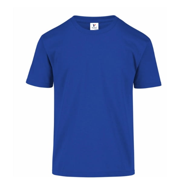 Playera Peso Completo de Cuello Redondo y Manga Corta, Unisex para Jóvenes, Color Royal, 100% Algodón, Talla Chica Yazbek J0300