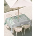 thumbnail image 3 of 60x102 Inch Outdoor Tablecloth with Umbrella Hole Zipper Rectangle Eucalyptus Leaves Rectangular Tablecloths Outside Waterproof Sage Green Summer Botanical Weeping Wooden Patio Table Cover for Picnic, 3 of 8
