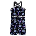 thumbnail image 3 of iiniim Girls Cross Straps Swimsuit Kids One-piece Boyleg Beach Sports Swimming Swimwear Black Stars 8, 3 of 7