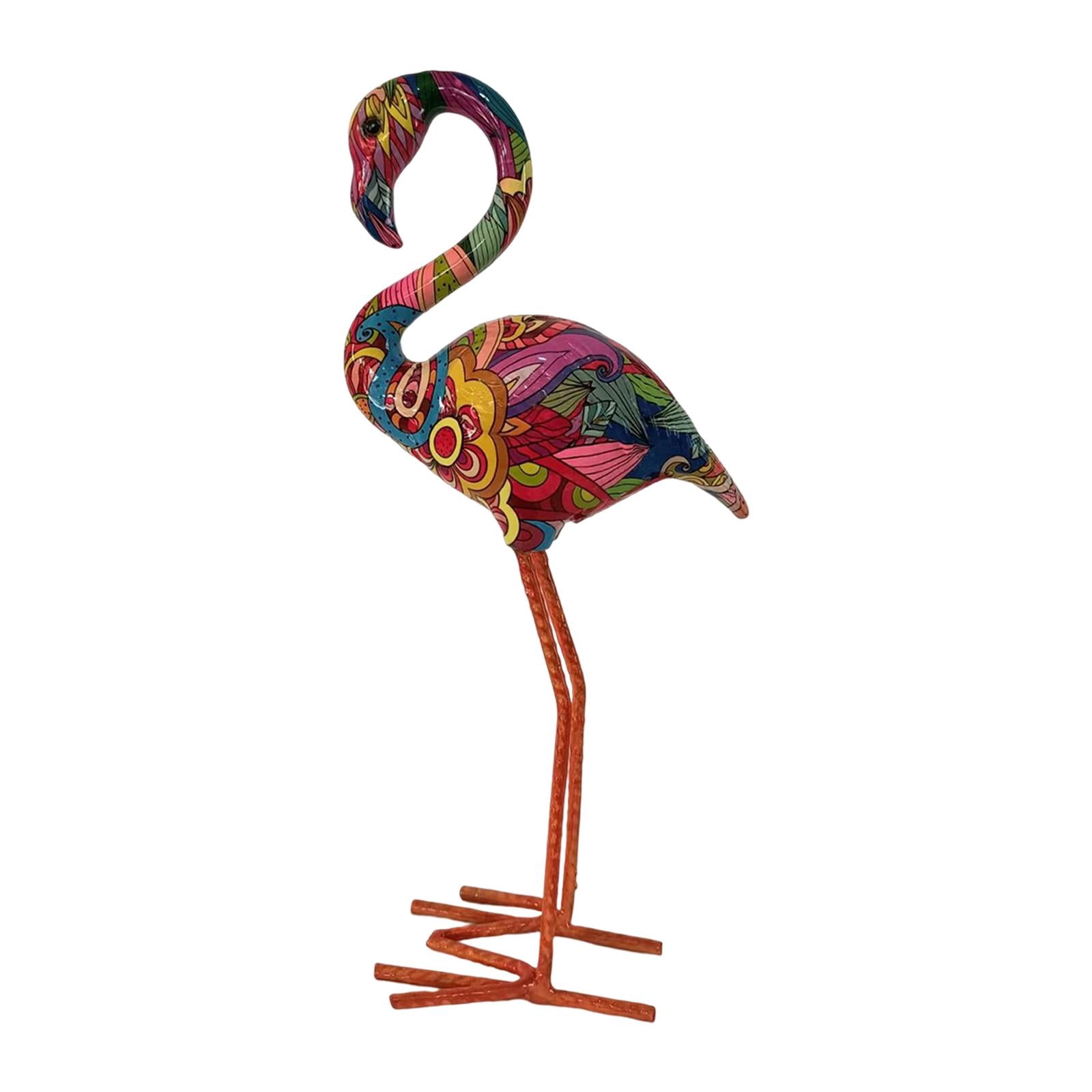 FashionCha Flamingo Garden Statue Birds Sculptures Indoor Outdoor Lawn Home Ornaments Resin Style B