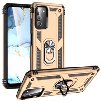 Feishell Hybrid Armor Phone Case for Samsung Galaxy A03s,Military Grade Shockproof 360 Rotatable Metal Ring Holder Kickstand Support Magnetic Car Mount Dual Layer Protective Phone Cover,Gold