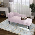 thumbnail image 3 of Holaki Tufted Upholstered Velvet Rolled Arm Chaise Lounges Indoor Chair, Right Arm Facing Chaise Lounge with Nailhead Trim for Living Room Bedroom Office, Pink, 3 of 10