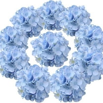 Simulation Silk Hydrangea Flower Head Color Of Blue , Hydrangea Heads Artificial Flowers Heads With Stems For Home Wedding Decor Pack Of 10