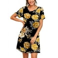 thumbnail image 3 of JWD Womens Sleepwear Short Sleeve Nightgown Soft Sleepshirt Pleated Nightshirt Scoopneck Casual Loungewear, 3 of 4