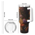 thumbnail image 4 of Cauagu Romantic Flower Astronaut Couple Print Stainless Steel Vacuum Insulated Tumbler,40oz Water Bottle with Handle & Flip Straw Reusable Travel Coffee Mug for Women & Men, 4 of 8