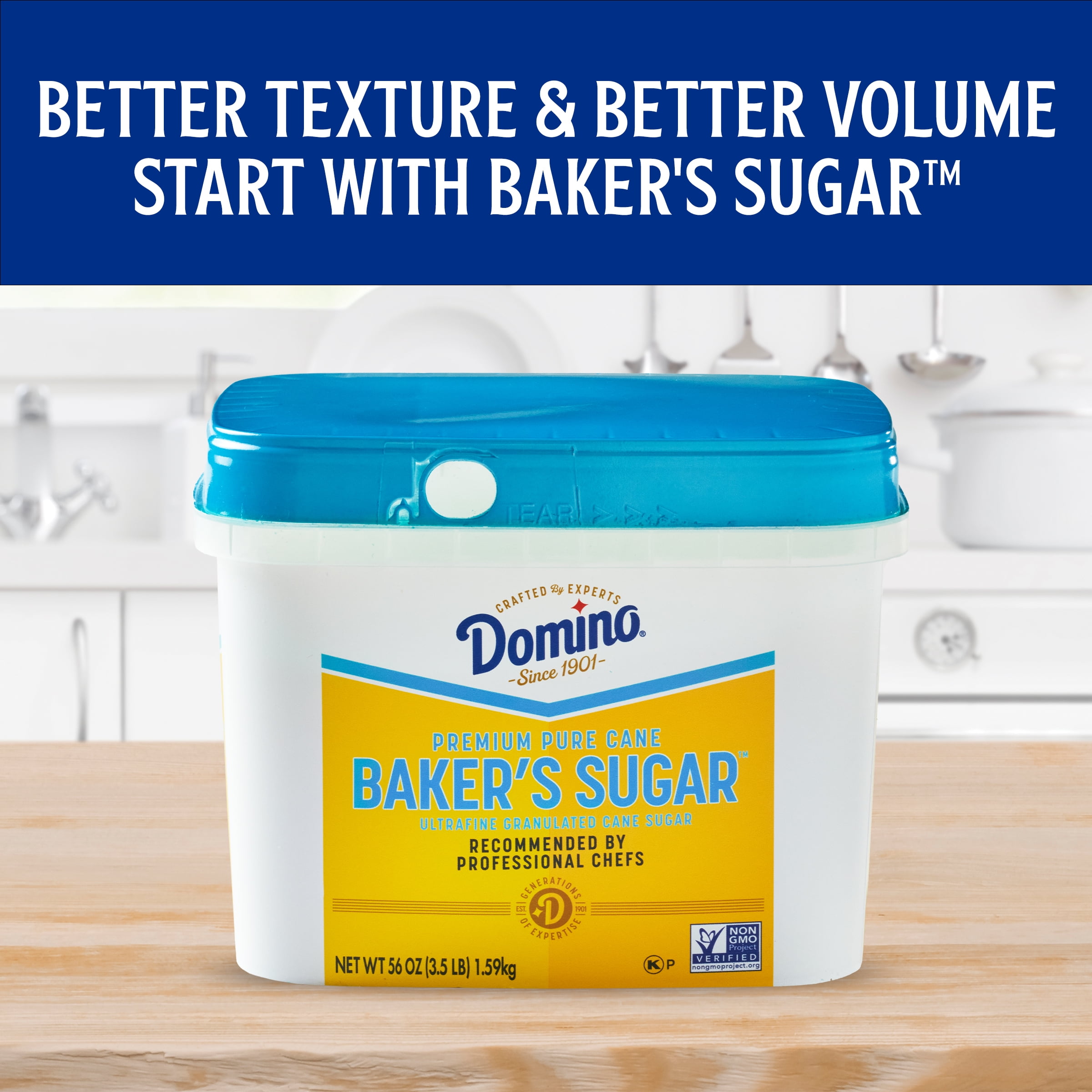 Domino Pure Cane Ultrafine Granulated Baker's Sugar 3.5 lb Tub