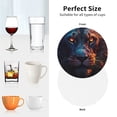 thumbnail image 6 of Zufioo Forest Cool Lion Print Leather Coaster Set, Decorative PVC Coasters 4-pack - Scald and Stain-resistant, Suitable for Home, Cafes, Restaurants-Round Shape, 6 of 6