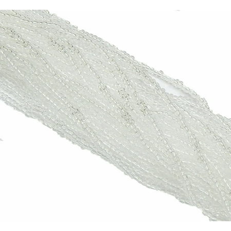 Loose Shell Beads Strands - Crystal Clear Czech 8/0 Glass Seed, Loose Beads, 12 Strand Hank Preciosa